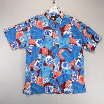 Vtg Cactus Black Label Hawaiian Shirt Men&#39;s XXL Button Up Blue Tropical ... - $460.26 MXN