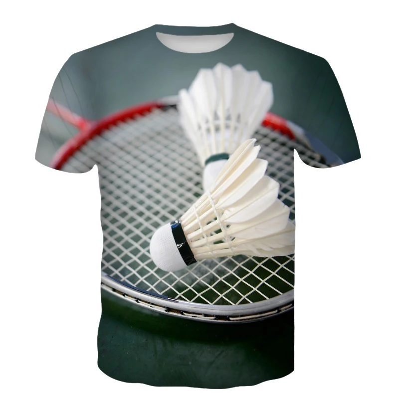 Sporting Summer New Badminton 3D Printing Men&#39;s T-shirt Outdoor Sportings Street - £18.67 GBP