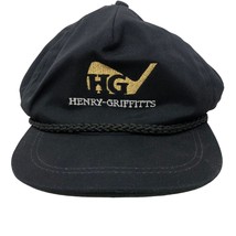 VTGHenry-Griffitts Black Baseball Golf Hat Adjustable Leather Belt USA made - £31.61 GBP