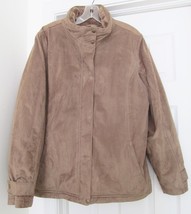 Ll B EAN Women&#39;s Jacket Coat Faux Suede Primaloft Faux Fur Lined Brown Xlr Vtg - £30.20 GBP