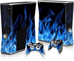 Xbox 360 Slim Skins Wrap Sticker With Two Free Wireless Controller Decal... - £20.58 GBP