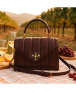 NEW Tory Burch Kira Quilted Burgundy Small Satchel/Shoulder/Crossbody Bag - $834.88 CAD