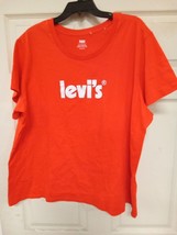 Levis Shirt Womens Plus Size 3X Orange Cotton Short Sleeve Big Logo 101 Box B EP - £12.95 GBP