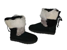 Ugg Australia Women&#39;s Patchwork Fluff Classic Short Bootie Black Suede S... - €117,58 EUR