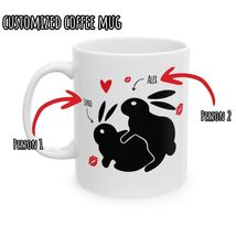Personalized Funny Couple Horny Rabbits Ceramic Coffee Mug Gift Sarcasti... - $12.99+
