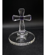 PartyLite Crystal Cross Tealight Amethyst Purple Candle Holder 5&quot; Retired - €21,33 EUR