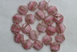 20 pieces faceted pink bolder opal hexagon gemstone briolette beads, 13x15 mm ap - £55.05 GBP