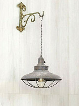 Rustic Industrial Led Lantern Metal Hanging Light 6 Hour Timer Rustic Bronze New - £71.36 GBP