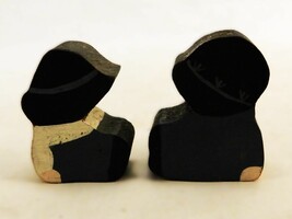 Amish Kids Wooden Figurines, Abstract Cutouts, Hand Painted, Vintage, AM... - $9.75