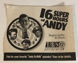 16 Super Hours Of Andy Tv Guide Print Ad Tv Show Andy Griffith TBS Tpa14 - £4.68 GBP
