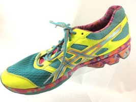 SH30 Asics Women Sz 11 Gel-Frantic 7 Athletic Running Shoes Blue Yellow Pink - £14.52 GBP