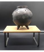 Vintage Barro Negro Oaxaca Mexico Style Folk Art Pierced Clay Pottery Vase - $554.45 MXN