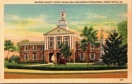 Warren County Court House Front Royal Virginia Postcard Unposted - £7.86 GBP