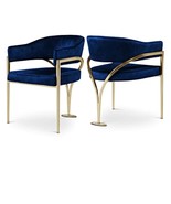 553Navy-C Madelyn Collection Modern | Contemporary Velvet Upholstered Di... - $753.99