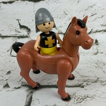 Playmates Playskool Brown Horse Figure Plus Knight Rider Figure Vintage - $15.84