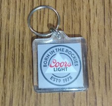 New Coors Light Beer Keychain Key Ring Born In The Rockies Est 1978 Acrylic - £7.56 GBP