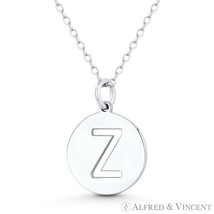 Initial Letter &quot;Z&quot; Cutout 20x15mm Round Disc 925 Sterling Silver Charm / Pendant - £13.49 GBP+