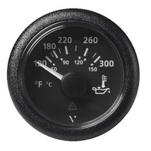 Veratron 52MM (2-1/16&quot;) ViewLine Oil Temperature Gauge 120-300°F - Black Dial &amp; - £49.51 GBP