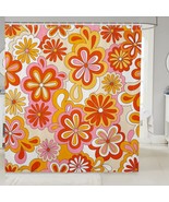 1960s 1970s Groovy Flower Shower Curtain 72x72 - $52.46