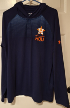 Under Armour Loose Heatgear Loose Hooded Henley Blue Houston Astros Shirt - $24.25