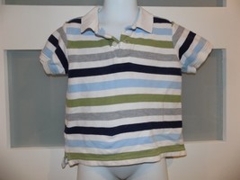 Janie and Jack Multi Color Striped Cotton Polo Shirt Size 2T Boy&#39;s READ ... - £7.83 GBP