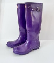 Hunter Original Tall Gloss Women&#39;s Rain Boots - Purple, 8 US EUC - £40.60 GBP