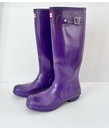 Hunter Original Tall Gloss Women&#39;s Rain Boots - Purple, 8 US EUC - $49.99
