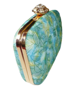 Women&#39;s Clutch Purse Bag with Chain Shoulder Strap Gold Trim Studded Cla... - $470.22 MXN