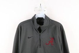 Nike Dri-Fit Mens Medium Mini Swoosh University of Alabama Half Zip Sweater Gray - £31.64 GBP