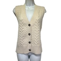 sundays in brooklyn Anthropologie cable knit Sleeveless Button Up sweater vest M - £23.70 GBP