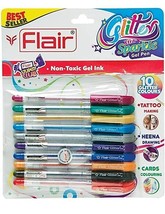 2x FLAIR Glitter xtra Sparkle Gel Pen (Pack of 10, Multicolor) - £10.13 GBP