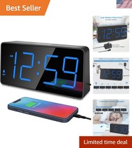 Battery Backup Digital Alarm Clock with USB Charger - Perfect for Every ... - $22.43