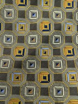 60&quot; Bruno Piattelli Tie Hand Made 100% Silk Gold Navy and Silver Geometric - £6.73 GBP