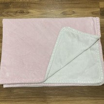 Pottery Barn Kids Baby Girl Crib Blanket Lovey Velour Pink White Minky VGUC - $20.89