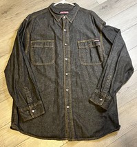 Craftsman Dark Denim Long Sleeve Two Pocket Button Down Shirt Size XL - £13.25 GBP