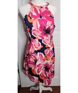 Trina by Trina Turk Floral Halter Mini Dress Women&#39;s 6 Navy Pink Orange ... - $924.86 MXN