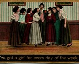 Vtg 1900s Theochrom Postcard - I&#39;ve Got a Girl For Every Day of the Week - £11.49 GBP