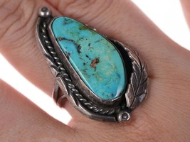 sz7.5 Vintage Native American sterling turqoise ring - £86.24 GBP