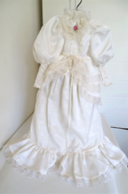 White 4 Piece Fashion Outfit Dress Gown for Medium to Large Size  Doll - £30.66 GBP