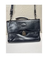 Vintage Bugatti Expandable Black Briefcase Laptop Bag Leather - $932.02 MXN