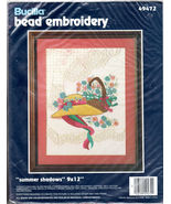 Vintage Summer Shadows Bucilla Bead Embroidery Kit 9&quot; X 12&quot; NIP 49472 - £11.98 GBP
