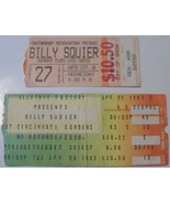 Billy Squier Ticket Stubs 1980&#39;s VG+ Original Cincinatti Gardens + Rapid... - £11.55 GBP