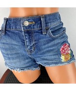 Old Navy Womens 2 Bohemian Embroidered Floral Patch Detail Fringed Jean ... - $17.99