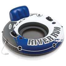 Intex - River Run Inflatable Pool Chair, 53&#39;&#39; Diameter, Blue and White - $59.97
