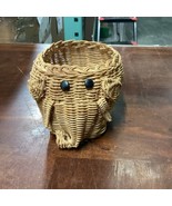 Vintage Natural Wicker Elephant Basket Holder - 6x5.5x4.5” - $14.84