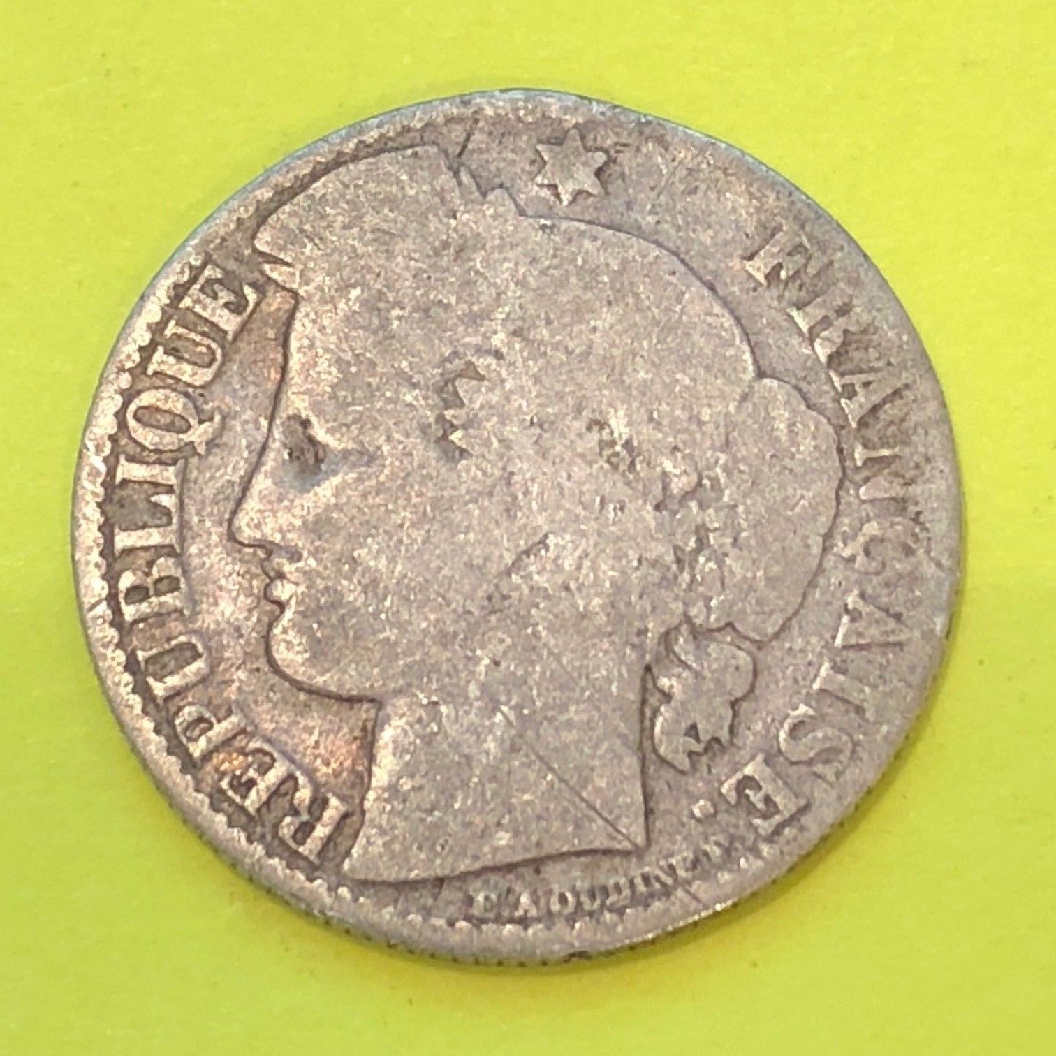 *SCARCE* 1850-A - Republique Francaise - 5 Francs - 90% Silver Coin - 5F - $24.14
