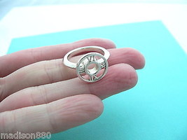 Tiffany &amp; Co Silver Atlas Medallion Round Circle Ring Band Sz 6 Rare Gift Love - £213.45 GBP