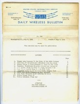 1951 United States Information Service Daily Wireless Bulletins No 166 T... - £12.65 GBP