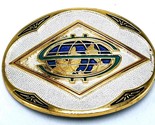 Vintage GP SP Silver Tone Gold Tone Dollar Sign Globe Belt Buckle Award ... - $33.61