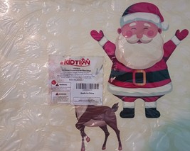 Kidtion Christmas Snowflakes Window Clings 12 Sheets Santa Rudolph Snowman New - £6.25 GBP